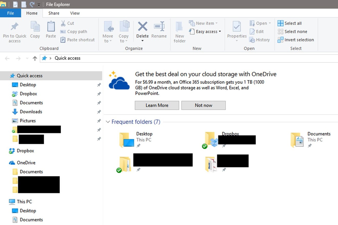 photo of Microsoft inserting ads into Windows 10 File Explorer image
