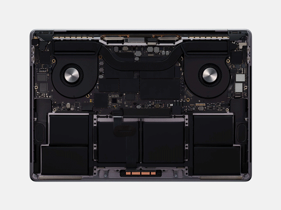 Thermal condition with fan location on the new 16-inch MacBook Pro