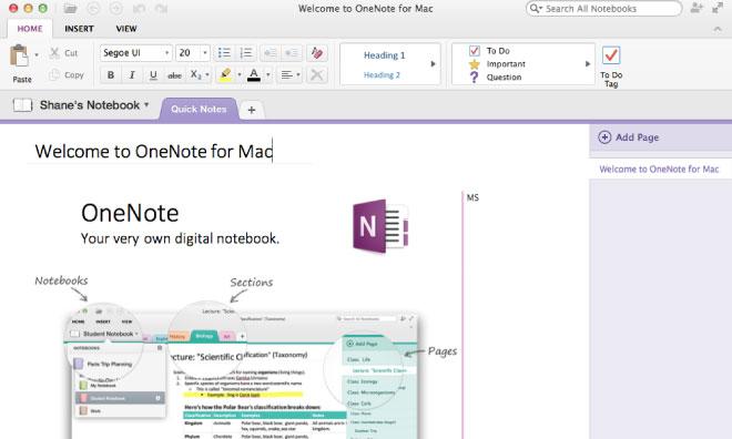 onenote for macbook pro