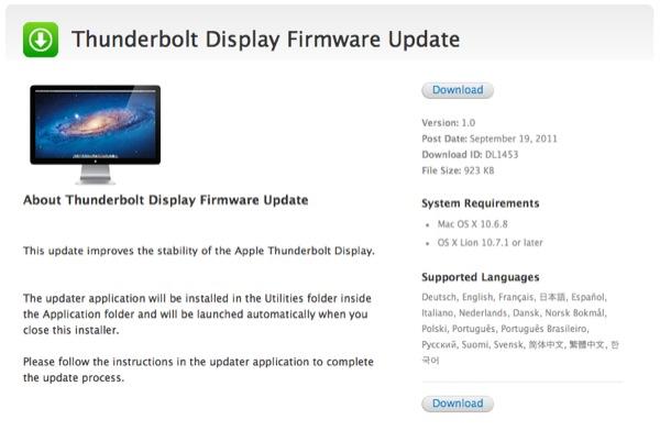 Thunderbolt Display Update