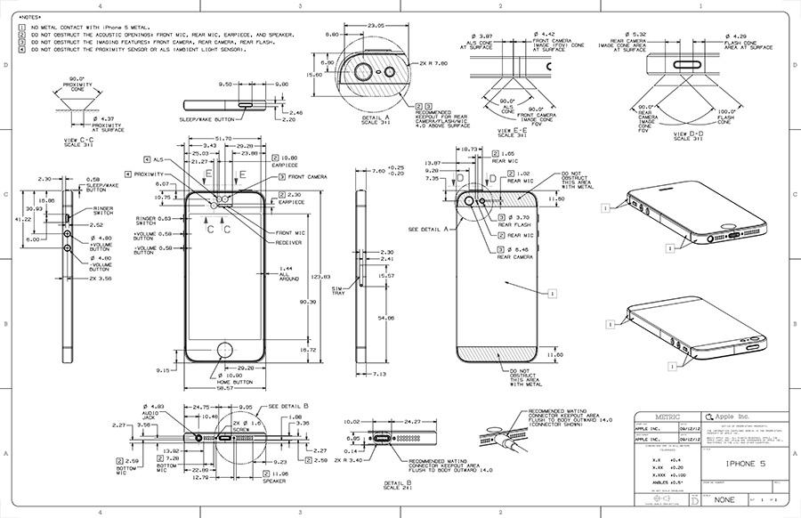 Apple Blueprints Offer Highly Detailed View Of Iphone 5 Appleinsider