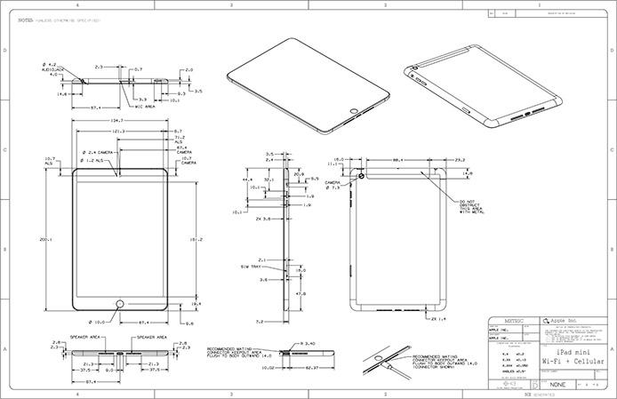 Apple iPad (4th Gen) - 2012 Dimensions & Drawings