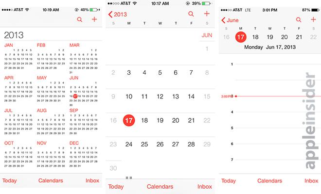 Inside Ios 7 Calendar App Comes With Sterilized Ui Few Feature Changes Appleinsider