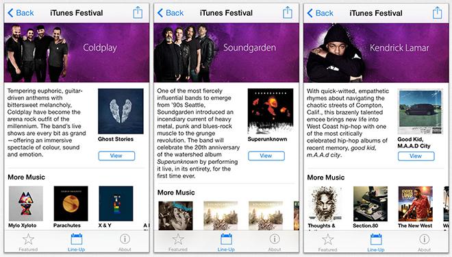 Apple、iOS 7スタイルのiTunes Festivalアプリアップデートをリリース、iOS 7.1は不要