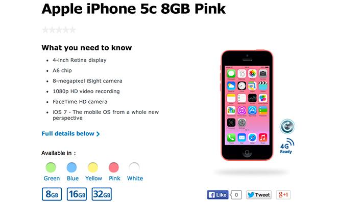 iPhone 5c 8 GB rosa