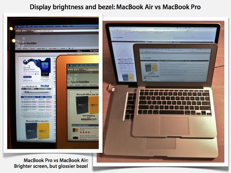 Screen shots MacBook Air vs Pro
