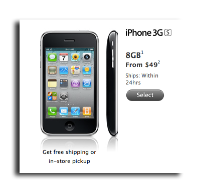 Apple iphone 3s price sale