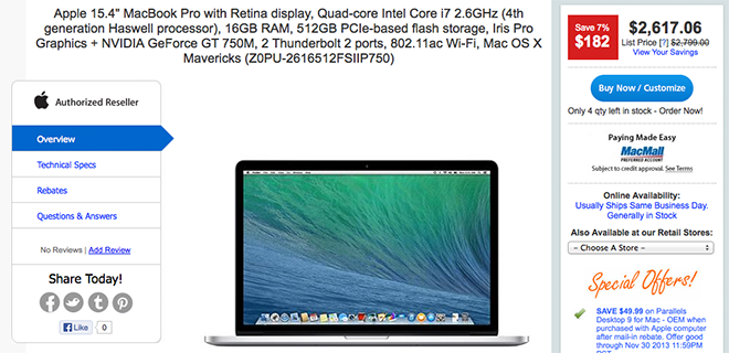 MacBook Pro Retina Update