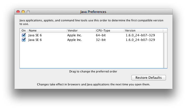 java se 6 runtime apple