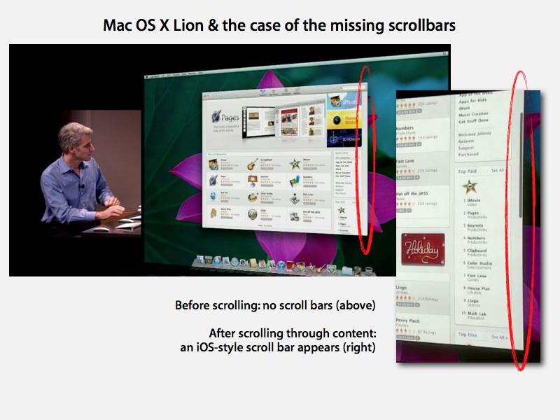 Mac OS X Lion scroll bars