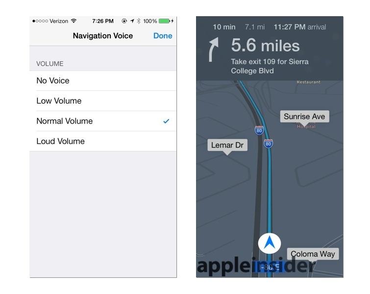 iOS 7 Maps Settings