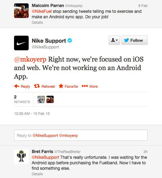 Nike snubs Android users says mobile FuelBand app to remain