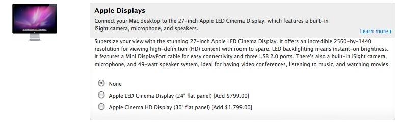 Apple Storeのアップデートで27インチのシネマディスプレイが近々登場することが示唆されている