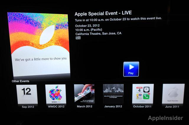 「iPad mini」イベントはApple TV、Mac、iOSデバイスにライブストリーミングされます