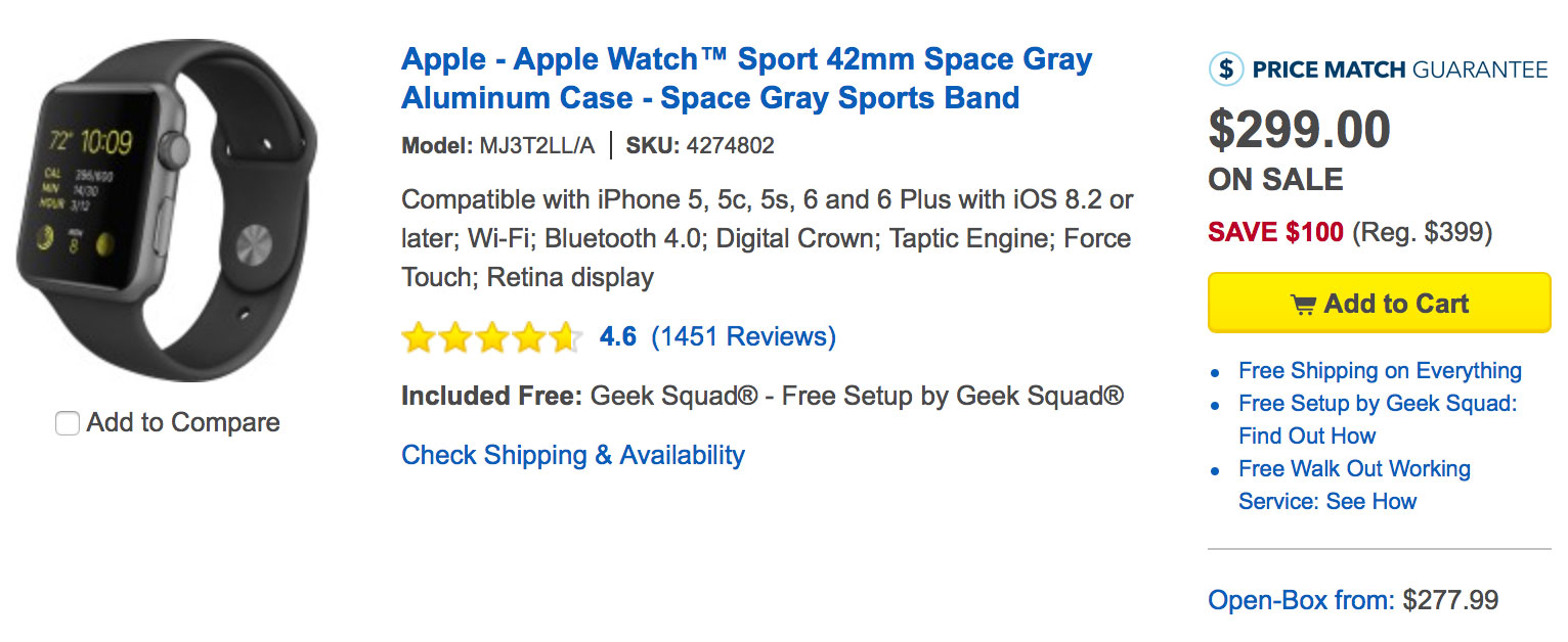 Best Buy drops Apple Watch pricing to as low as 249 with new wave