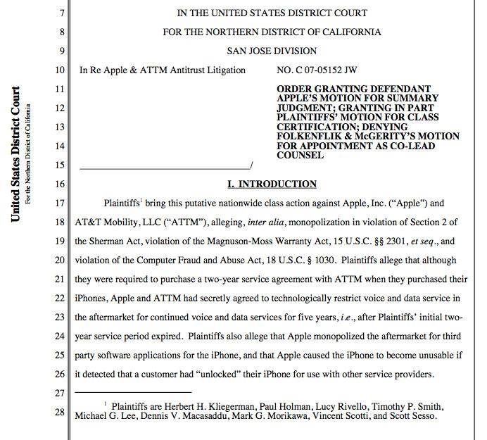 AppleとAT&amp;TのiPhone独占権訴訟、集団訴訟の地位が認められる