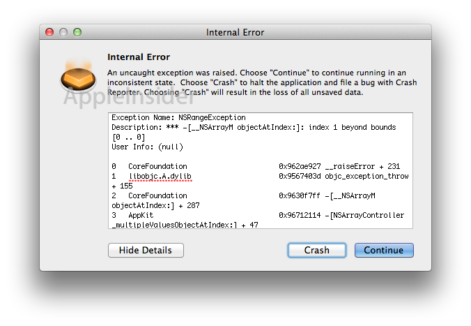 Internal application error. Краш приложения. Mac os crash. Mac os Error. Ошибка Mac os.