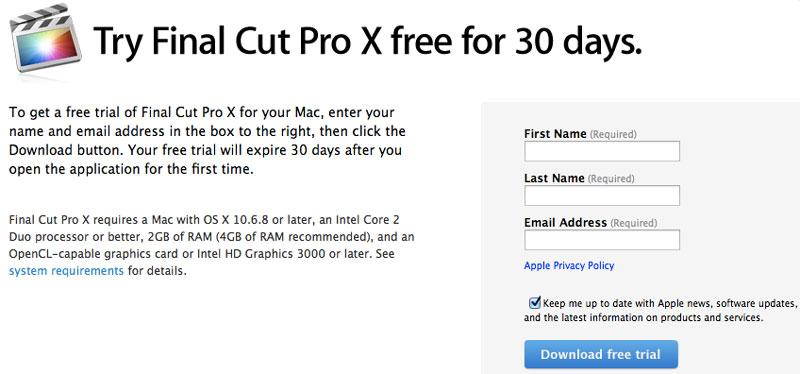 download final cut pro trial