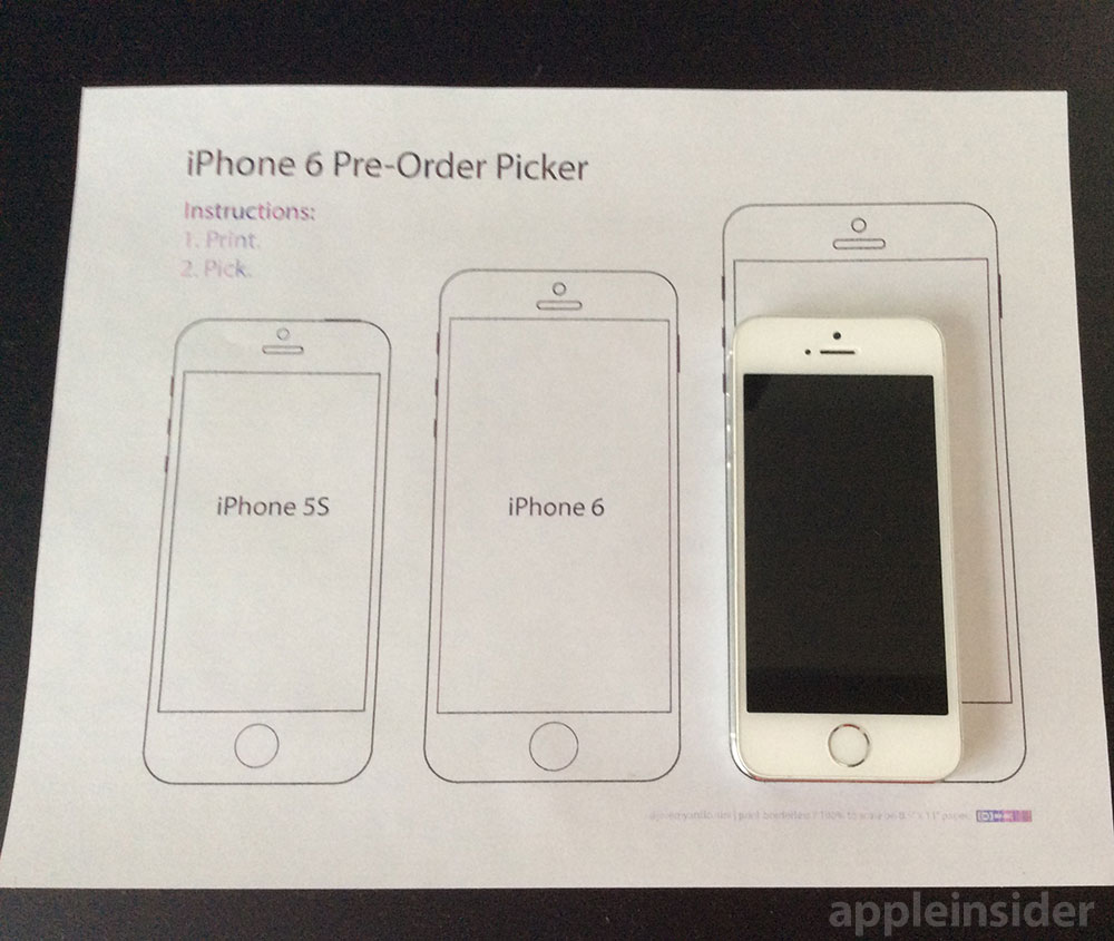 Printable Iphone 6 Pre Order Picker Can Help You Choose The Right Size Model Appleinsider