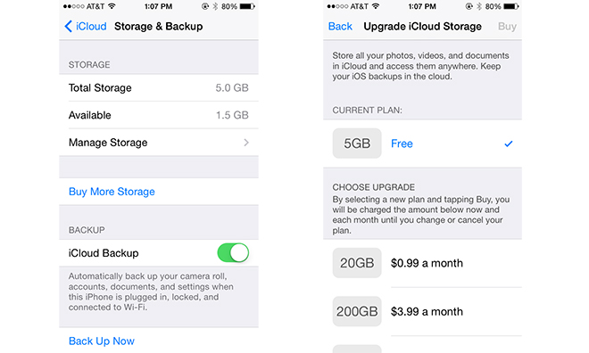 apple icloud storage