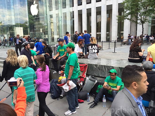 The line outside Apple's flagship Fifth Avenue store in Manhattan