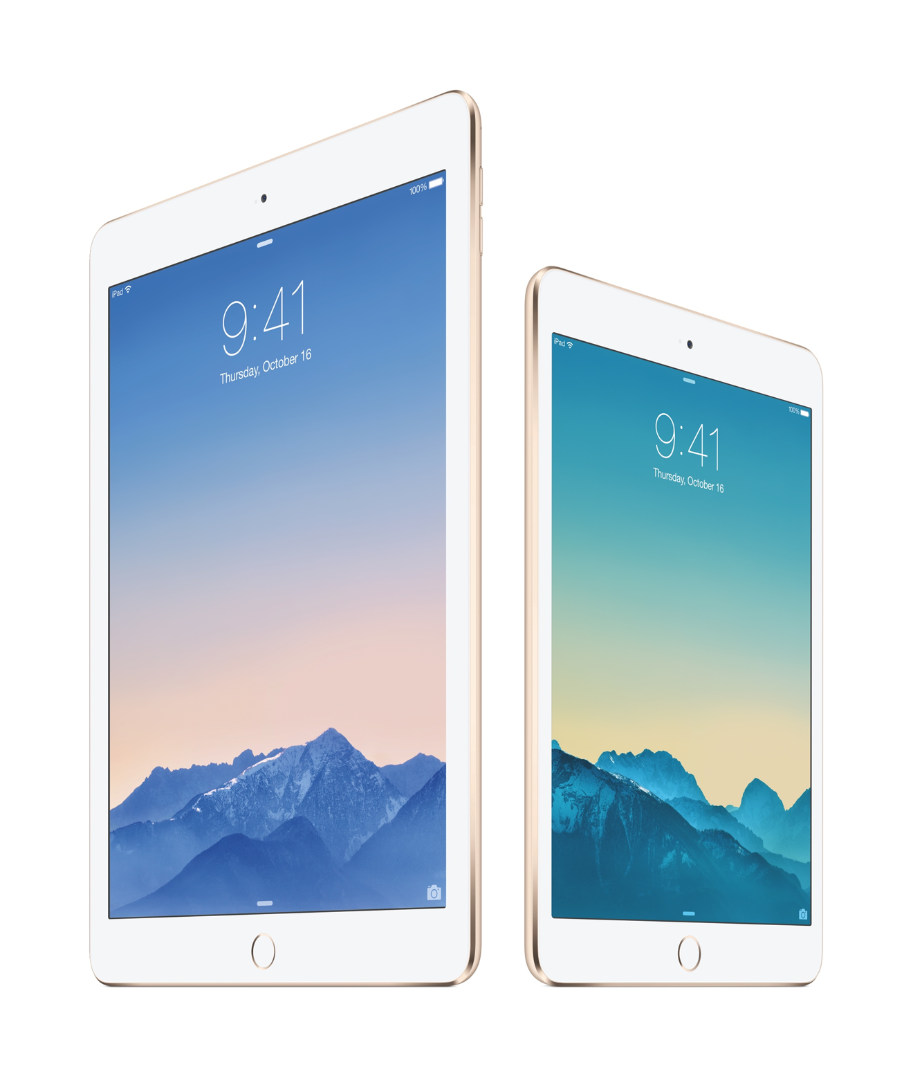 Apple、Touch ID、反射防止コーティング、新しいゴールドカラーオプションを搭載した薄さ6.1mmのiPad Air 2を発表