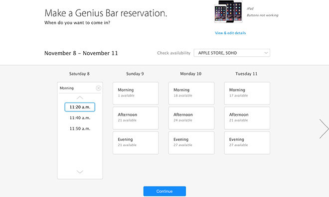 genius bar appointment