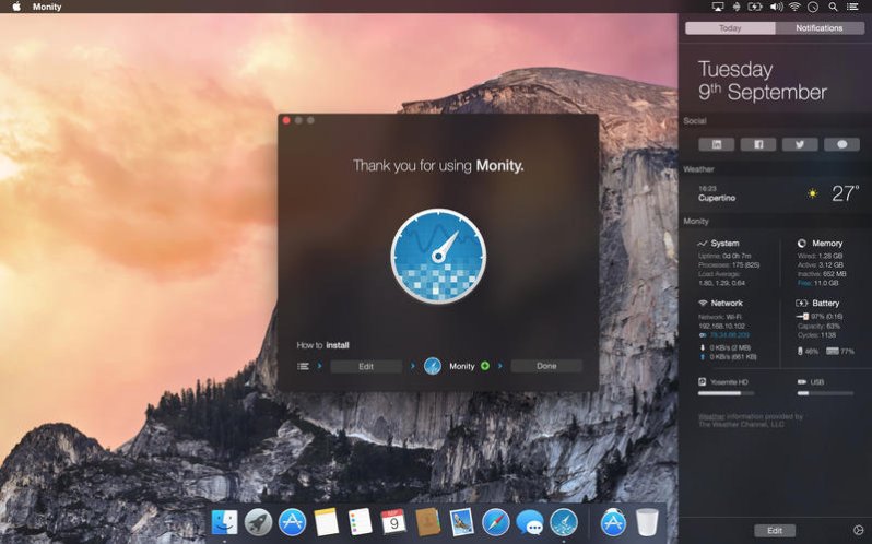 mac notification center widgets sierra lisr