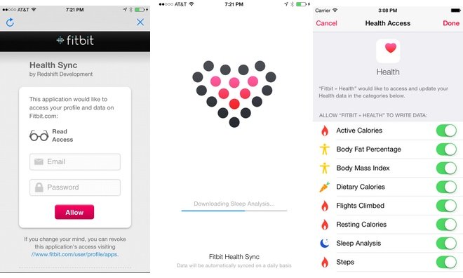 sync fitbit steps to apple health