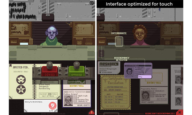 Papers, Please app approved for iPad, but without nude body-scans