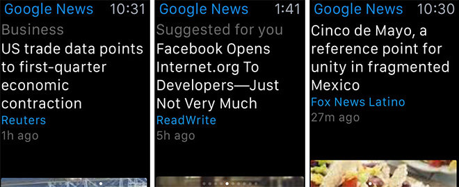 google news apple watch