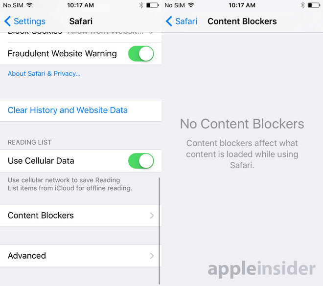 video blocker safari