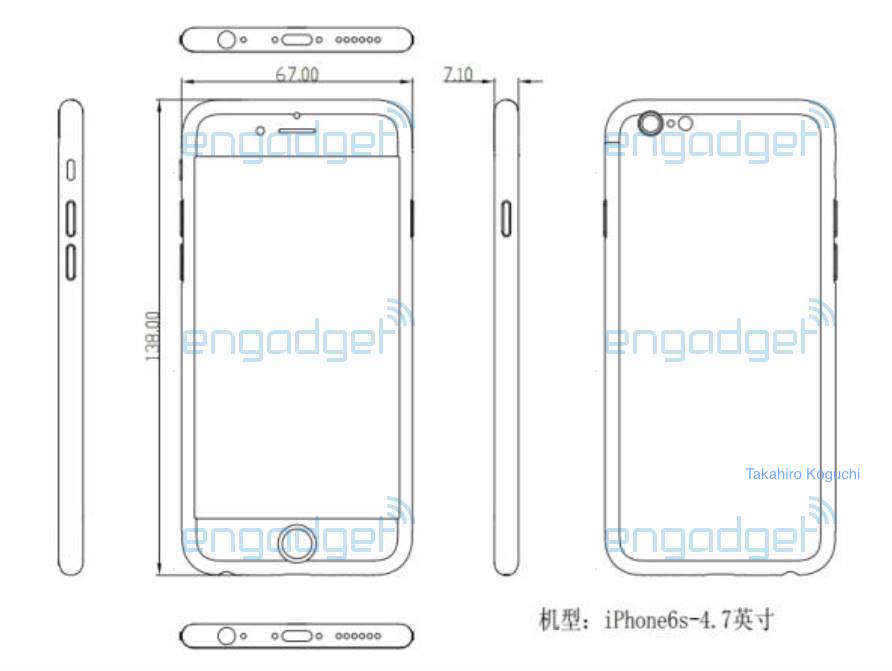 「iPhone 6s」とされる回路図は、Force Touch 用に 0.2mm 厚くなっていると主張