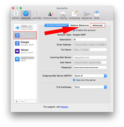mac mail gmail imap problem