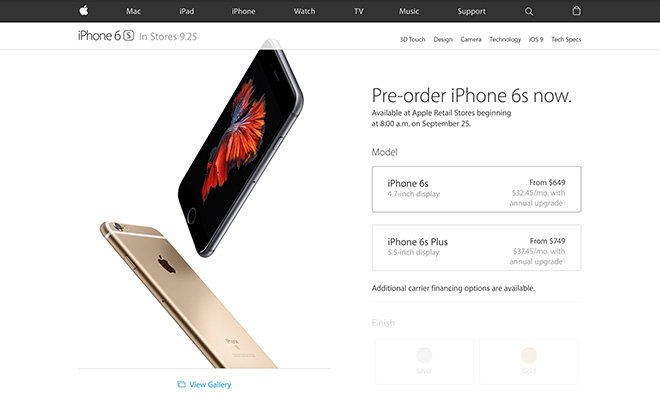 Apple、iPhone 6sの発売は記録的な1,000万販売に向けて順調に進んでいると発表