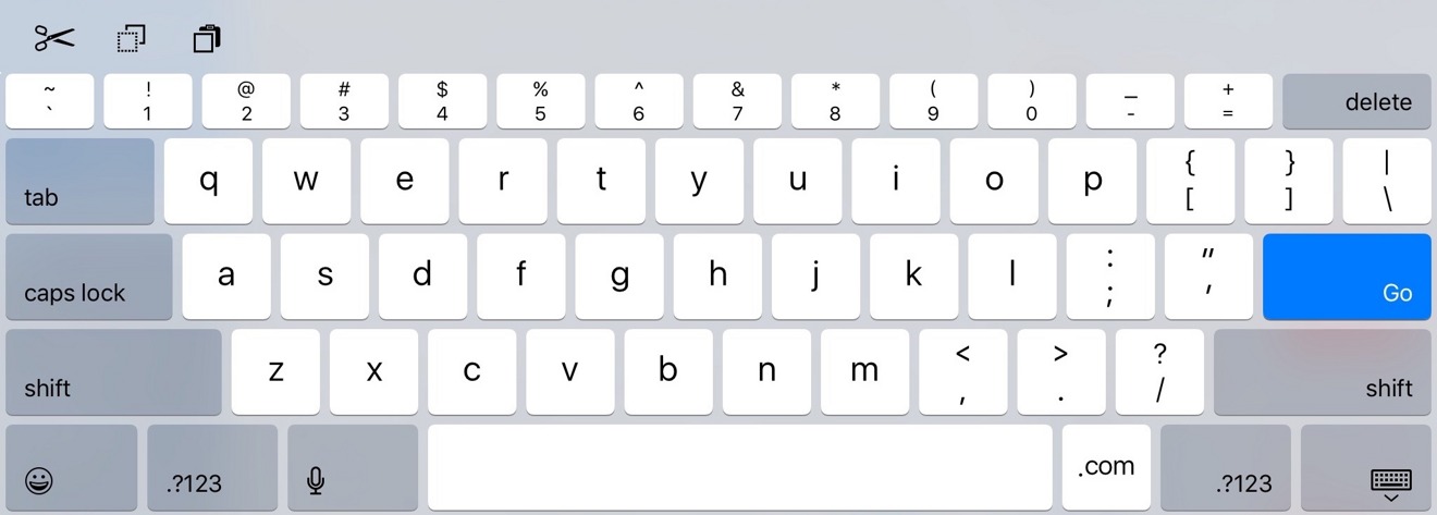 virtual keyboard on ipad