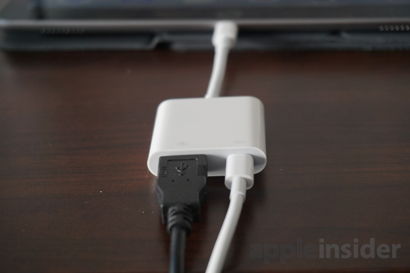 De gasten aanwijzing Dochter First look: Apple's new USB 3 Lightning to USB-C cable and Camera Adapter  for iPad Pro | AppleInsider