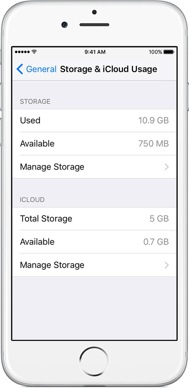 ios 11 system storage 6gb