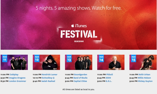 Apple partners with Vevo to stream concerts from SXSW iTunes Festival ...