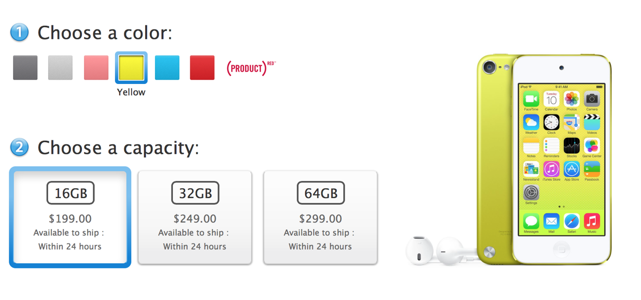 ipod 5th generation 16gb colors