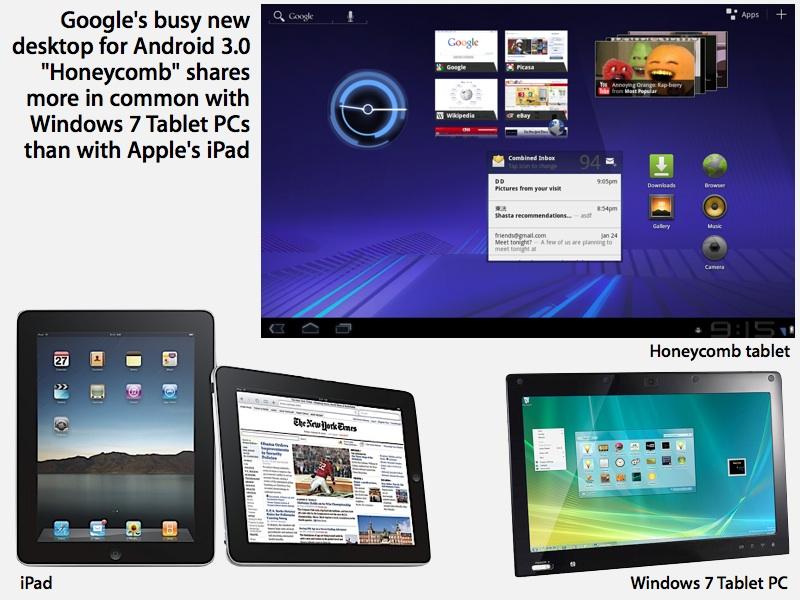 Android 3.0 Honeycomb more like Tablet PC than iPad