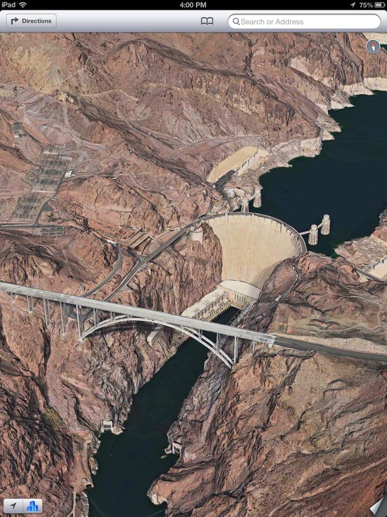 iOS Maps Hoover Dam