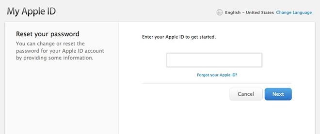 Iforgot apple deals id and password