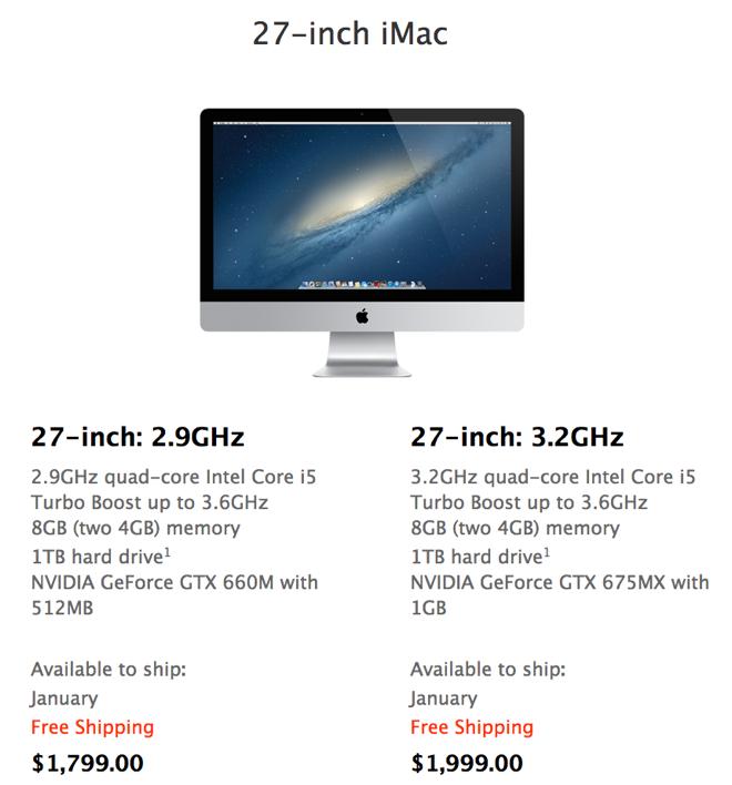 New online 27-inch iMac orders now ship in January ...