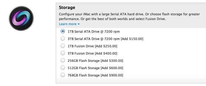 Apple、iMac に 256GB、512GB フラッシュ ストレージのアップグレード オプションを追加