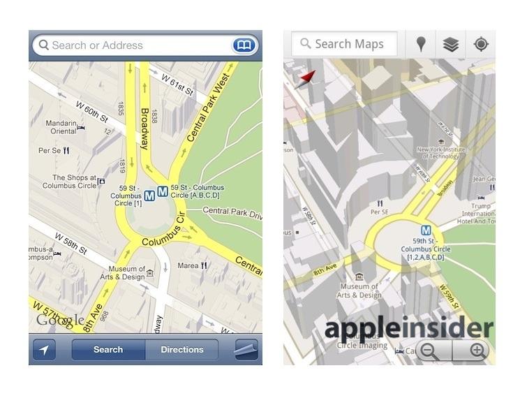 iOS 5 Maps vs Android Maps