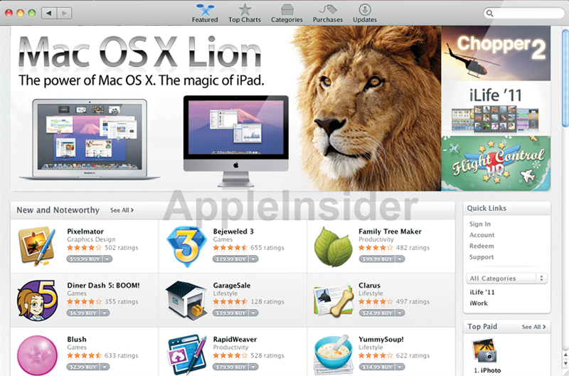 Apple、Mac App Storeを通じてMac OS X Lionをリリースへ