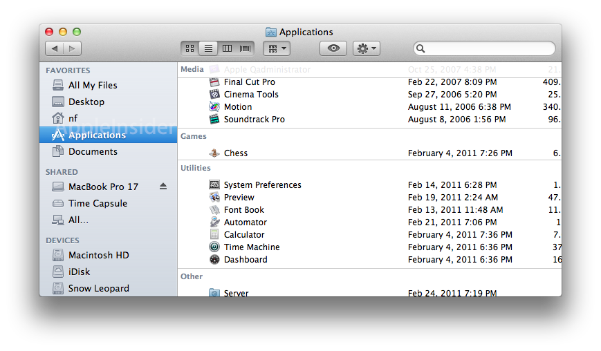 preview mac os share column