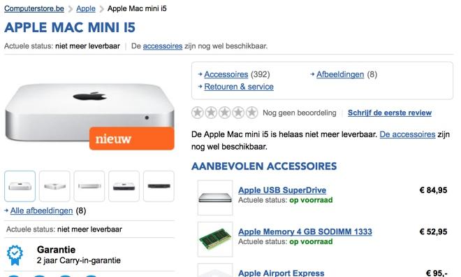 ベルギーの小売業者は、Apple が Mac mini のアップデートを間もなくリリースする予定であると主張
