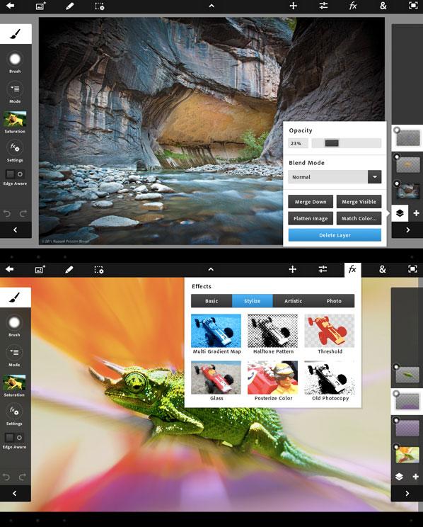 Adobe photoshop touch. Для фотошопа app Gallery.